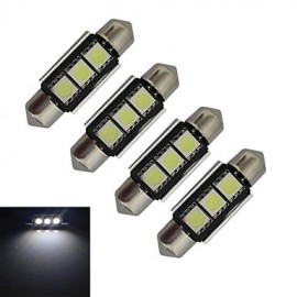 4 Stück Festoon 36 mm 1 W 3 x 5050 SMD 60–70 lm 6000–6500 K Kaltweiß Licht LED Autolicht (DC 12 V)