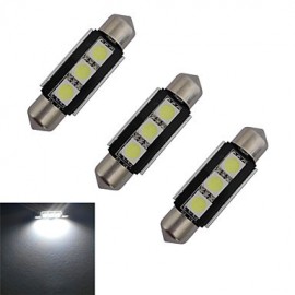 3 Stück Festoon 39 mm 1 W 3 x 5050 SMD 60–70 lm 6000–6500 K Kaltweißes Licht LED Autolicht (DC 12 V)