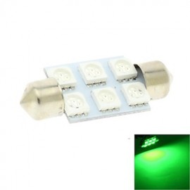 36 mm 6 x 5050 SMD LED 100 lm grüne Lichter Festoon Dome Lesekarte Nummernschild Glühbirne für Auto (DC 12 V)