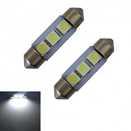 2 Stück Festoon 36 mm 1 W 3 x 5050 SMD 60 LM 6000–6500 K Kaltweiß Leselicht LED Autolicht (DC 12 V)