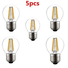 5 Stück G45 4 W E27 400 lm 360 Grad warmes kaltes Weiß Edison Glühfadenlicht LED Glühlampe (AC220 V)