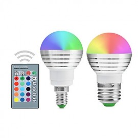 2 Stück E27 E26 E14 RGB Lampe LED Lampen 5 W bunte RGB Lampe 85–265 V Kronleuchter LED Licht + IR Fernbedienung