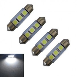 4 Stück Festoon 36 mm 1 W 3 x 5050 SMD 60 LM 6000–6500 K Kaltweiß Leselicht LED Autolicht (DC 12 V)