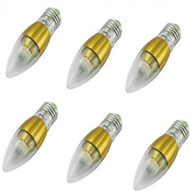 6 STÜCKE E27 5W 50xSMD3014 500LM 3000K Warmweiß LED Kerzenlampen AC85 265