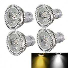 4 Stück GU10 3 W 3 LED 300 lm Warmweiß Kaltweiß dimmbarer LED Strahler (AC110~120 V 220 240 V 85 265 V)