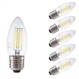 3 5W E27 LED Filament Birnen B35 4 COB 350 400 lm Warmweiß Kaltweiß Dimmbar 6 Stk