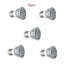 5 Stück 3 x 2 W E27 GU10 3 LEDs 450 lm 2 Rot + 1 Blau Hydrokultur Lampe für LED Pflanzenwachstumslicht (220 V)