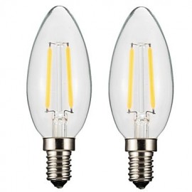 2 STÜCKE 2 W E14 E12 LED Glühlampe C35 2 COB 200 lm Warmweiß Dimmbar