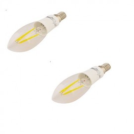 Stück E14 4 W 4 x COB 320 lm 3000 K warmweiße Edison Kerzenbirnen LED Filamentlicht (85 – 265 V)