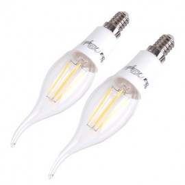 Stück E14 4 W 4 x COB 320 lm 3000 K warmweiße Edison Kerzenbirnen LED Filamentlicht (85 – 265 V)