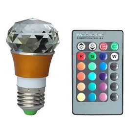 E27 3 W RGB 16 Farben Kristall LED Glühbirne mit Fernbedienung (AC 100 220 V)