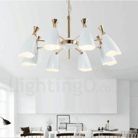 Moderner zeitgenössischer Stil 8 flammiger Kronleuchter für Wohnzimmer Esszimmer Schlafzimmer Lampe