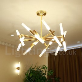 Moderne zeitgenössische 2 stufige goldene Kronleuchterlampe mit 16 LED Lichtern für Wohnzimmer Schlafzimmer Esszimmer