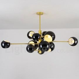 Schwarze 13 flammige moderne Kronleuchterlampe für Wohnzimmer Schlafzimmer Esszimmer