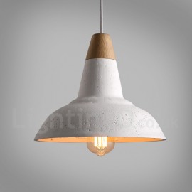 Moderne zeitgenössische 1 flammige Pendelleuchte aus Holz und Beton für Esszimmer Wohnzimmer Schlafzimmer Küchenlampe