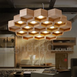 12 Licht Holz Esszimmer Wohnzimmer Schlafzimmer LED Moderne Zeitgenössische Pendelleuchte