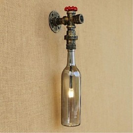 3W E27 mit Schalter Rauchgrau Wasserflasche Wandlampe Wandleuchte