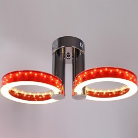 36W LED Warmweiß Weiß Acryl Rot Kronleuchter mit 2 Licht