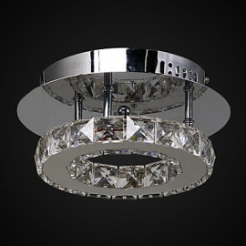 6W Modern Zeitgenössisch Kristall LED Chrom Metall Unterputz Wohnzimmer