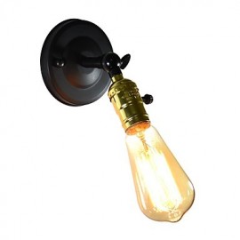 4W E27 QS B 006 Eisen Wandlampe Schwarz Einfache Retro Wandlampe Einzelkopf Dekorative Wandlampe Europäischer Stil