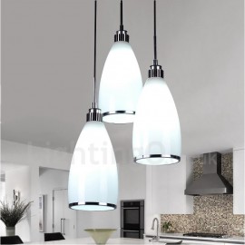 3 flammige moderne zeitgenössische LED Pendelleuchten aus Metall für Wohnzimmer Esszimmer und Schlafzimmer