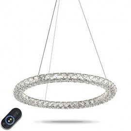 Moderne Ring Kristall Pendelleuchten LED Kristall Kronleuchter Deckenleuchte Innenleuchten Leuchten dimmbar mit Fernbedienung