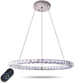 Moderne LED Ring Kristall Pendelleuchten Moderne Kristall Kronleuchter Deckenleuchte Innenleuchten Dimmbar mit Fernbedienung