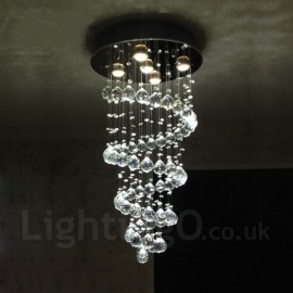 5 Lights Modern LED Crystal Ceiling Pendant Light Indoor Chandeliers Home Hanging Down Lighting Lamps Fixtures