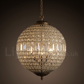 Globe Modern LED K9 Crystal Ceiling Pendant Light Indoor Chandeliers Home Hanging Down Drum Lighting Lamps Fixtures