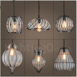 1 Licht Vintage Cafe Glas Pendelleuchte Loft Esszimmer Pendelleuchte für Wohnzimmer Bar