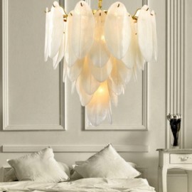 Moderne zeitgenössische 6 flammige Pendelleuchte aus Stahl mit Glasschirm für Wohnzimmer Esszimmer Schlafzimmer Hotel