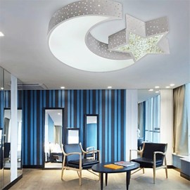 Deckenleuchte LED Modern Kontrahiertes Stern und Mondmuster Wohnzimmer Schlafzimmer Kinderzimmer Flur Metall