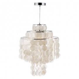 Modern / Contemporary 3 Light Chrome Stainless Steel Natural Shell Pendant Light