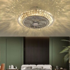 Kristall Deckenventilator Licht Gold Runde Deckenlampe