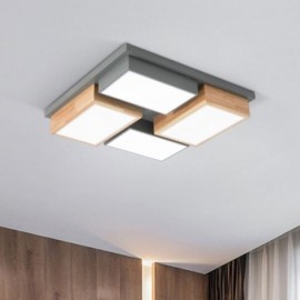 Moderne Deckenleuchte Geometrische Holz Deckenlampe