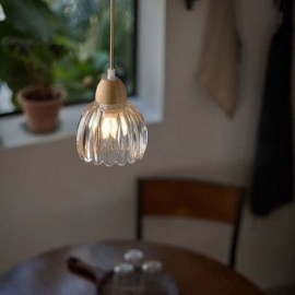 Glas Pendelleuchte Retro Pastoralen Stil Küche Insel Deckenleuchte Gummi Holz Dekorative Lampe