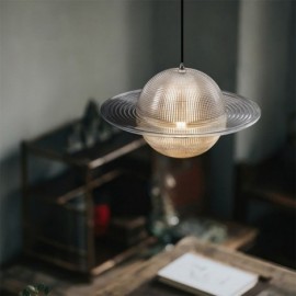 Moderne Pendelleuchte aus Glas in UFO-Form, Deckenlampe