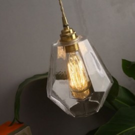 Nordic Retro Pendelleuchte Messing Glas Wohnbeleuchtung Turmform Lampe