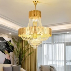 Gold Kristall Pendelleuchte Elegante Dekorative Deckenleuchte 80cm