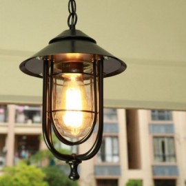 Amerikanischen Retro Outdoor Licht Wasserdicht Vogelkäfig Form Anhänger Licht Garten Balkon