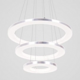 Moderne Pendelleuchte Acryl 3 Ringe Lampe 40+30+20cm