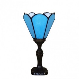 Buntglas Schreibtischlampen Retro Glas Nachttisch Lichter Blau