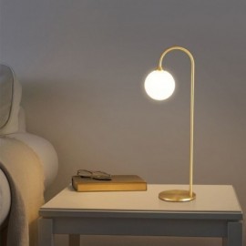 Moderne Tischlampe, Schreibtischlampe aus gebürstetem Gold