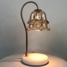 Luxuriöse Duftlampe mit Marmorsockel und schmelzendem Wachs, Tischlampe