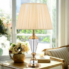 Amerikanischen Stil Glas Tisch Lampe Stoff Lampenschirm Schreibtisch Lampe Studie