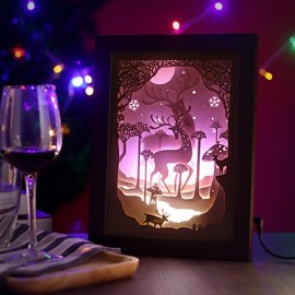 23*23*6CM Weihnachtsgeschenk Roman 3 D Skizze Papier Carving Lampe Kreative Wandbild Rahmen Lampe Licht Led