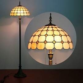 Stehlampe im Pilz Design 2 Lichter Kunstharz Glas Malverfahren