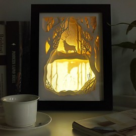 23*23*6CM Weihnachtsgeschenk Roman 3 D Skizze Papier Carving Lampe Kreative Wandbild Rahmen Lampe Licht Led