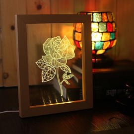 22*19*7 5 CM 3 D Rahmen Holz Nachtlicht Kreative Geschenk Stereo Led Rahmen Licht Weihnachten Geschenk Tisch Lampe Licht Led