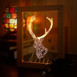 22*19*7 5 CM 3 D Rahmen Holz Nachtlicht Kreative Geschenk Stereo Led Rahmen Licht Weihnachten Geschenk Tisch Lampe Licht Led